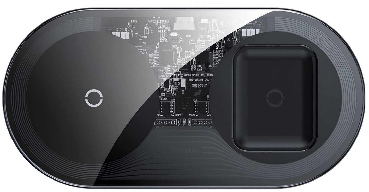 Bežični punjač Baseus Simple 2in1, 15W, 1.67A, Transparentan WXJK-A01