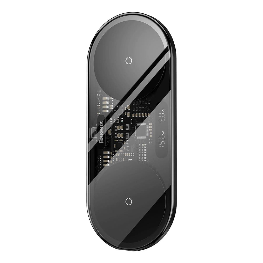 Bežični mrežni punjač Baseus s digitalnim LED zaslonom, 20W, 1.1A, crni WXSX010101