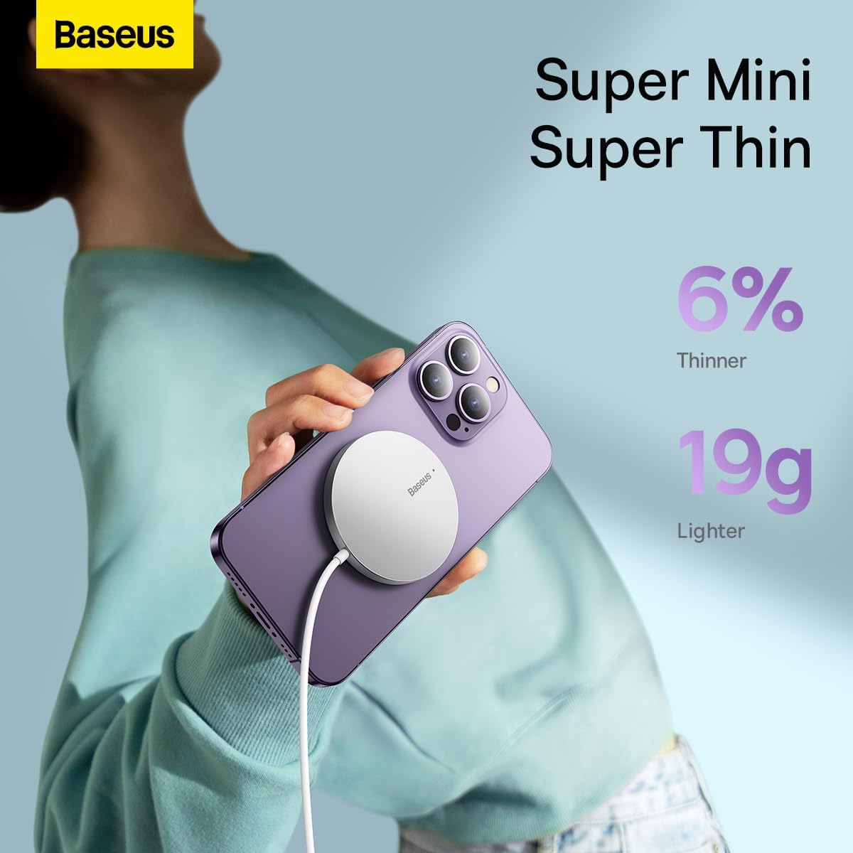 Bežični punjač Baseus Simple Mini 3, 15W, 1.67A, srebrni CCJJ040012