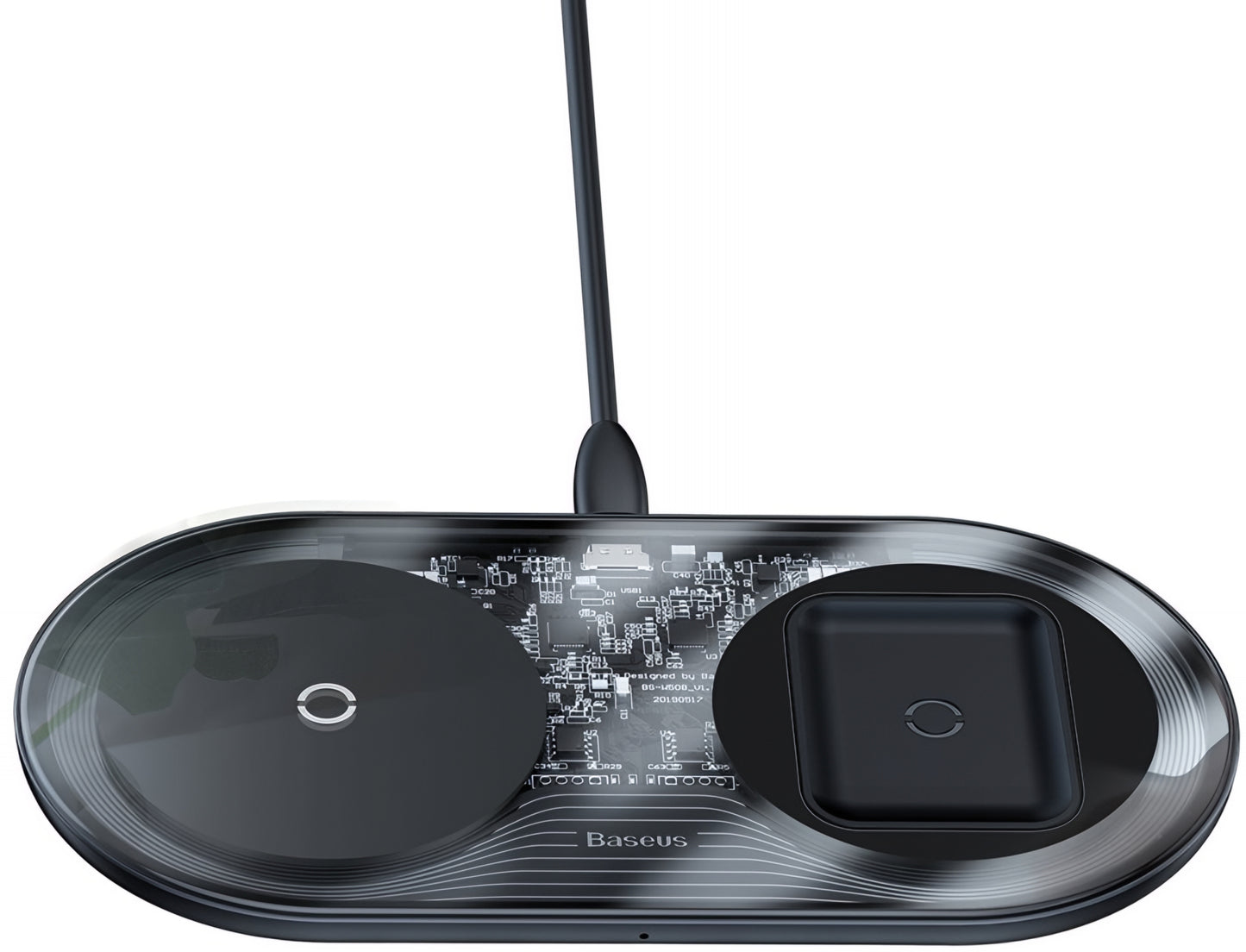 Bežični punjač Baseus Simple 2in1, 15W, 1.67A, Transparentan WXJK-A01