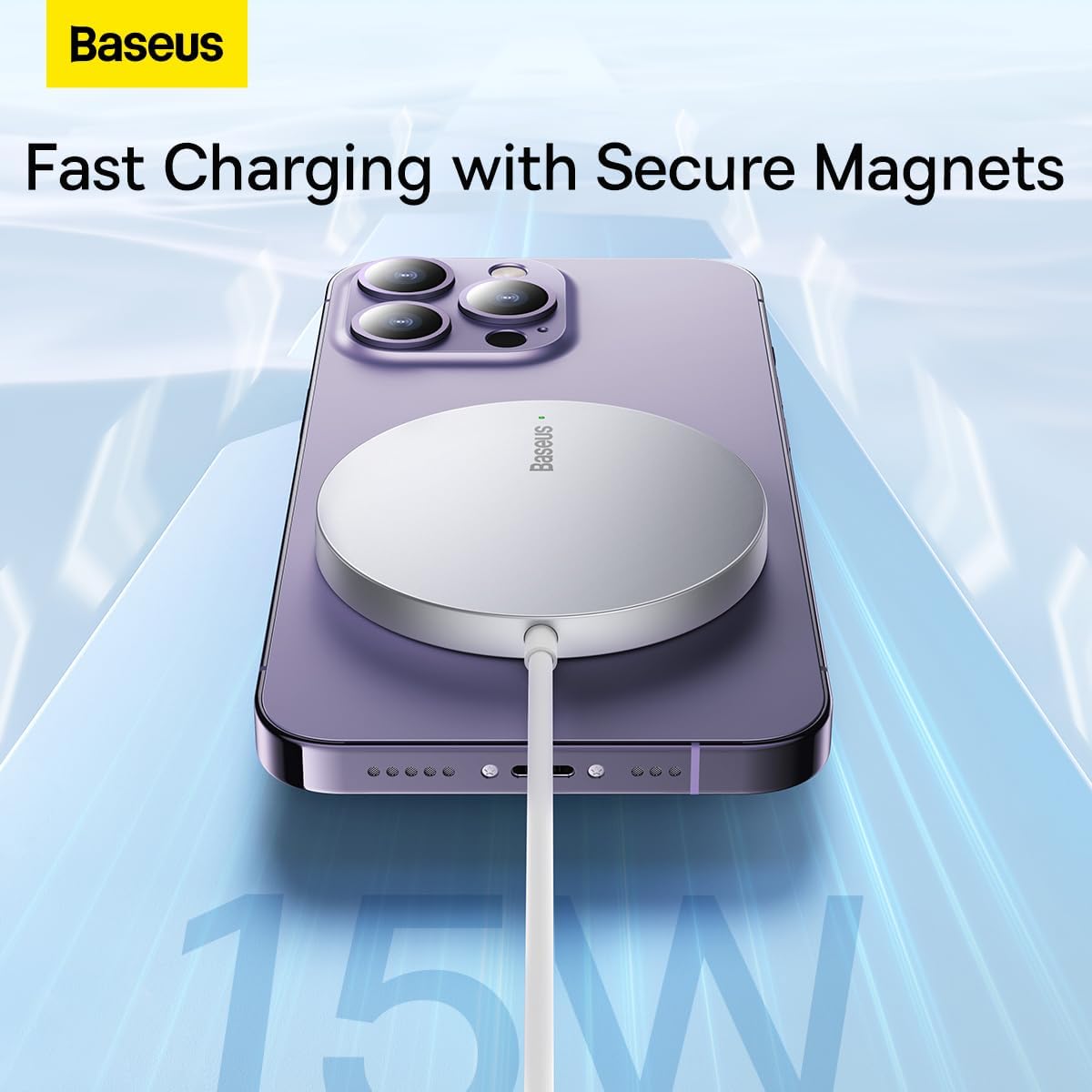 Bežični punjač Baseus Simple Mini 3, 15W, 1.67A, srebrni CCJJ040012