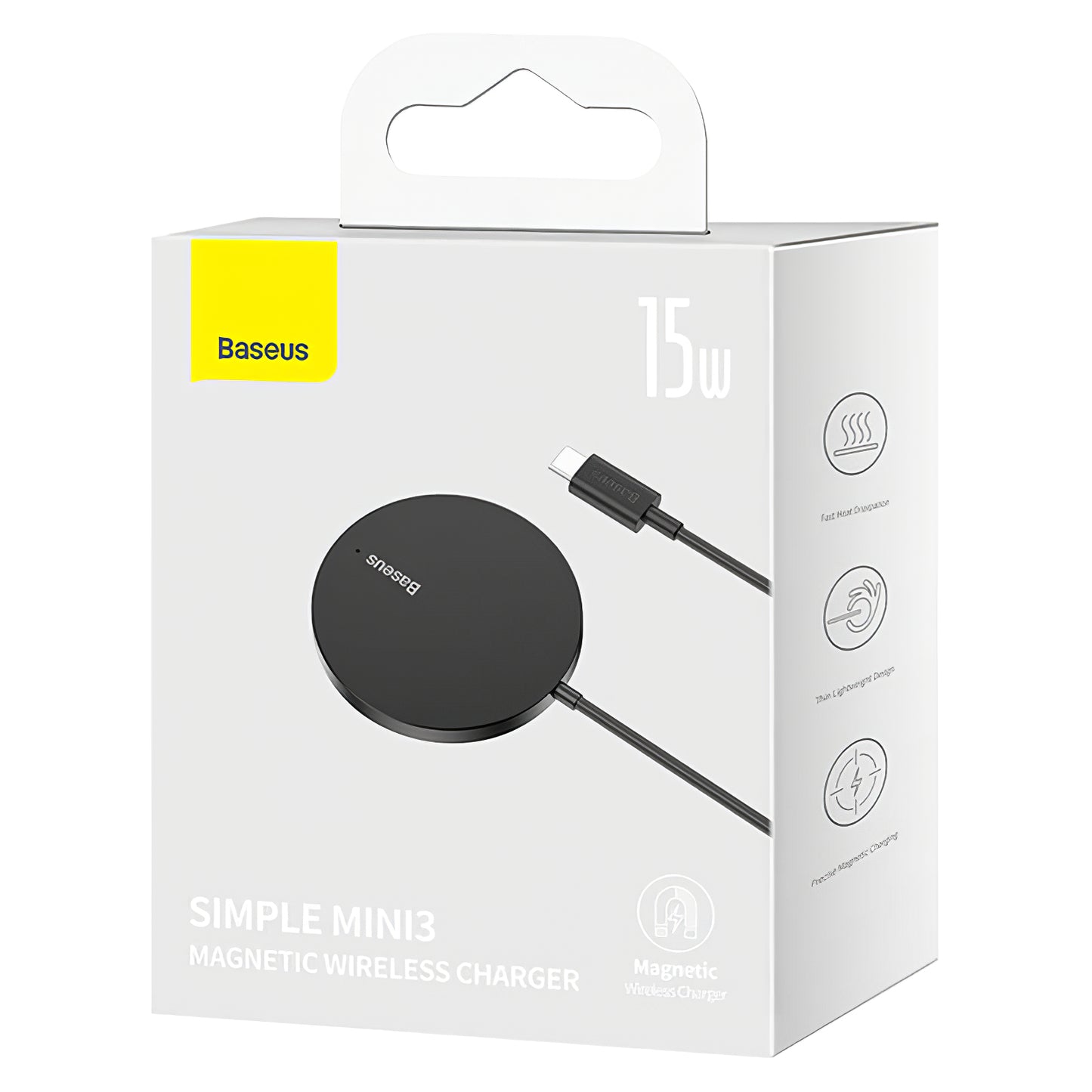 Bežični punjač Baseus Simple Mini 3, 15W, 1.67A, crni CCJJ040001