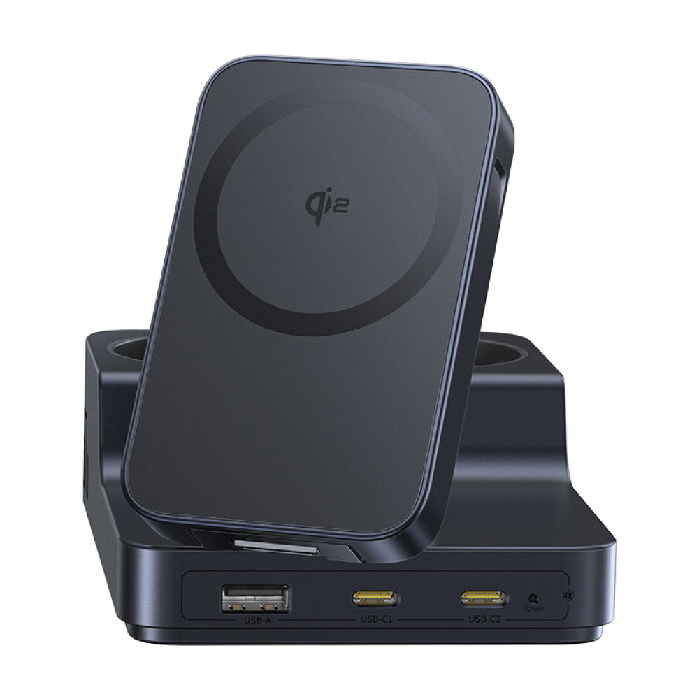 Punjač Stanica Baseus Nomos ND11 QI 6u1, 67W, 3.35A, 1 x USB-A - 2 x USB-C - 2 x Schuko, Crna P80015804213-00