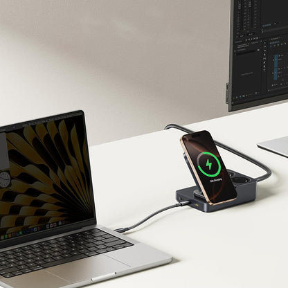 Punjač Stanica Baseus Nomos ND11 QI 6u1, 67W, 3.35A, 1 x USB-A - 2 x USB-C - 2 x Schuko, Crna P80015804213-00