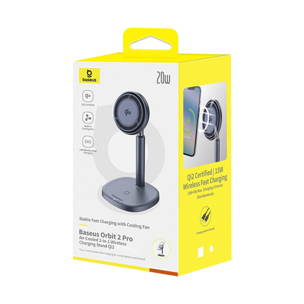 Bežični mrežni punjač Baseus Orbit 2 Pro 2u1, 20W, 1.67A, Sivi P10273500813-00