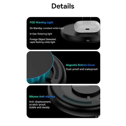 Bežični punjač Baseus Swan 3u1, 20W, 1.67A, P10221302113-Z1