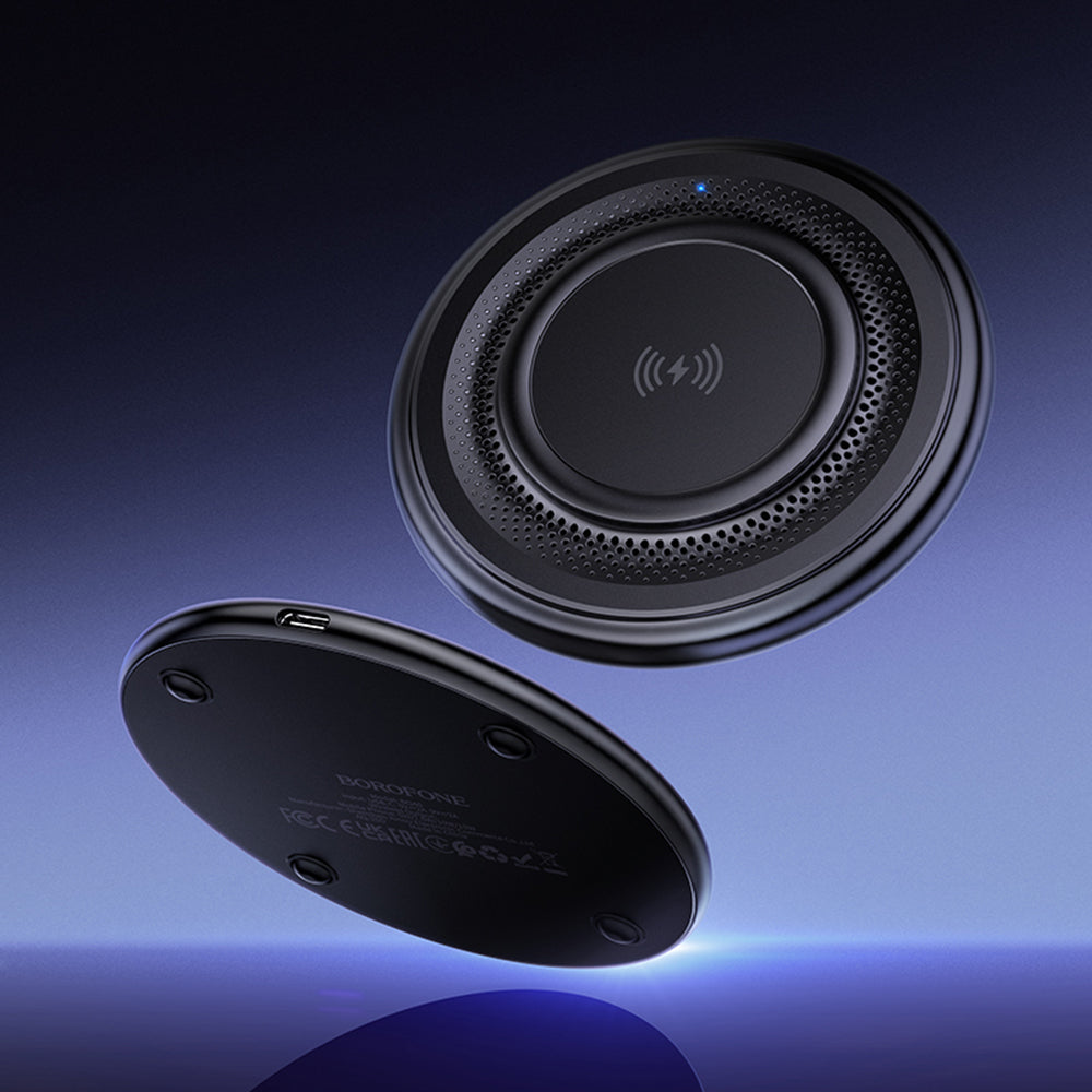 Bežični punjač Borofone BQ40 Crown, 15W, 1.67A, Crni