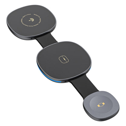 Bežični punjač Dudao A11S 3u1, 15W, Crni