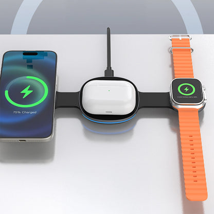 Bežični punjač Dudao A11S 3u1, 15W, Crni