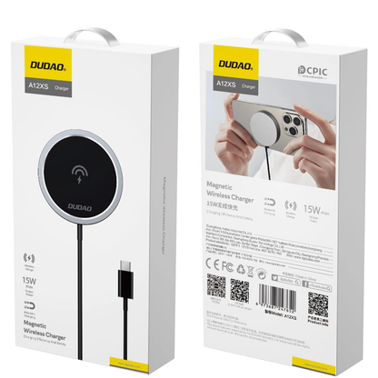 Bežični mrežni punjač Dudao A12XS, 15 W, 1,67 A, crni