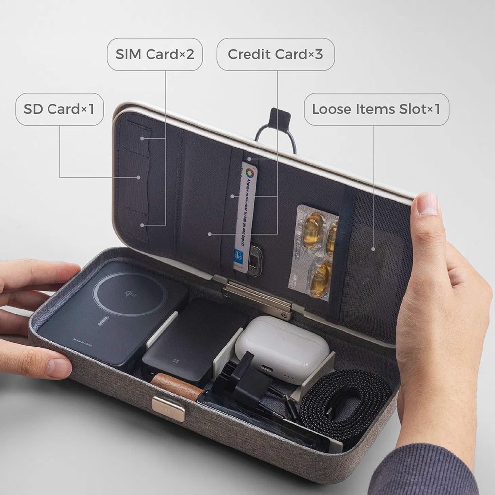 Bežični punjač Edizard PowerCube 3in1, 65W, 3.25A, 1 x USB-C, Sivi