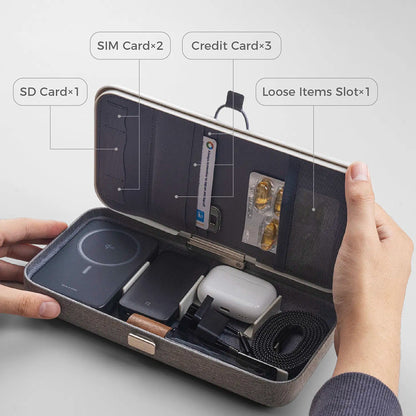 Bežični punjač Edizard PowerCube 3in1, 65W, 3.25A, 1 x USB-C, Sivi