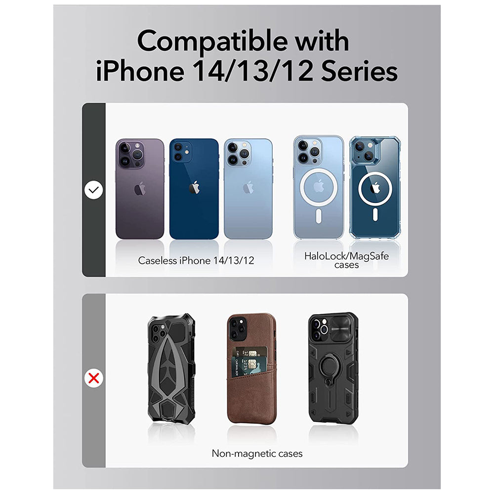 Bežični punjač ESR HaloLock Shift, 15W, 1.67A, Bijeli