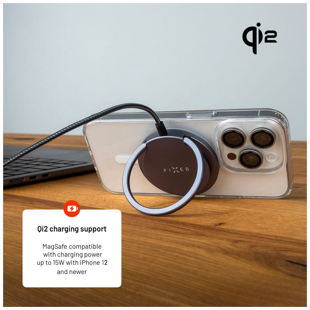 Bežični punjač Fixed Ring, 15W, 1.67A, Sivi