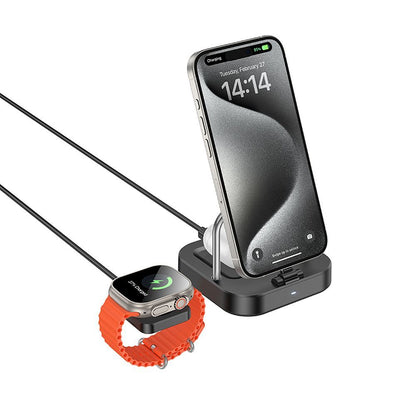 Bežični punjač HOCO CQ16A 3u1, 15W, 1.67A, Crni