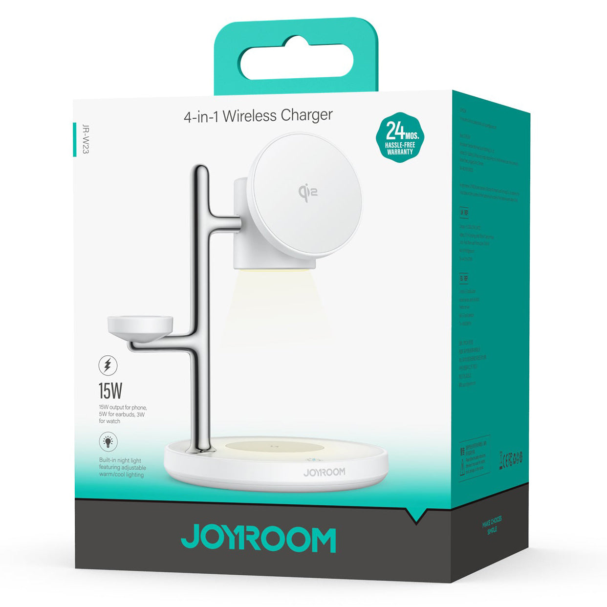 Bežični punjač Joyroom JR-W23 3u1, 15W, 1.67A, Bijeli