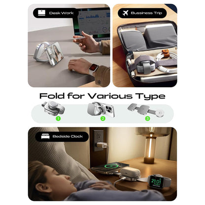 Bežični punjač Lisen 3u1, 15W, 1.67A, Sivi YL0424040001