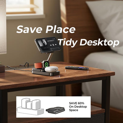 Bežični punjač Lisen 3u1, 15W, 1.67A, Crni YL0424010003