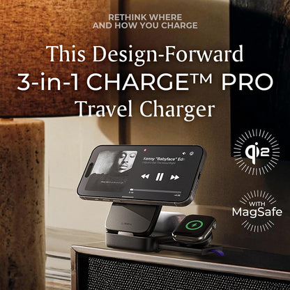 Bežični punjač Lisen W106 3u1, 15W, 1.67A, Sivi YL0424120009