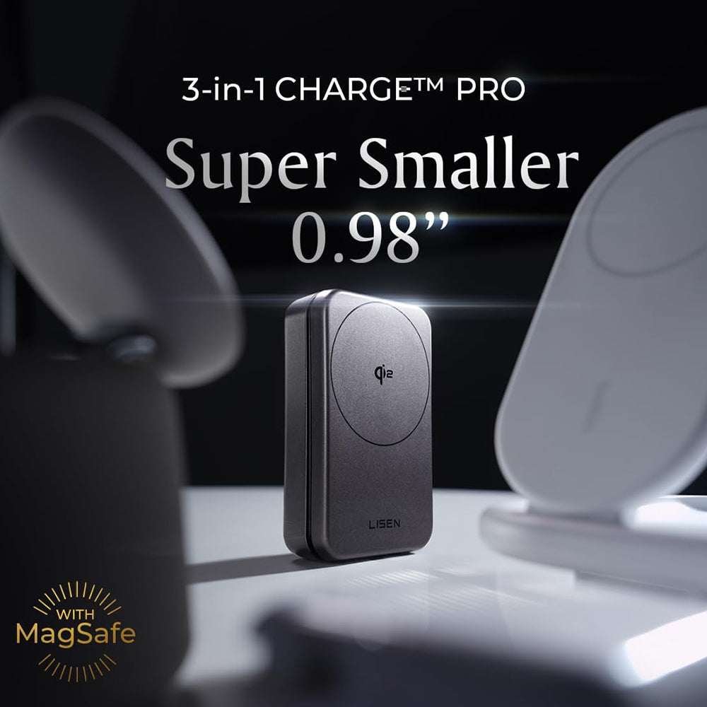 Bežični punjač Lisen W106 3u1, 15W, 1.67A, Sivi YL0424120009