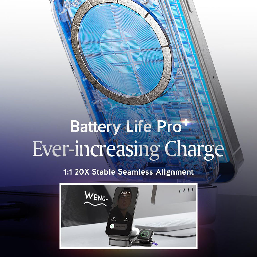 Bežični punjač Lisen W106 3u1, 15W, 1.67A, Sivi YL0424120009