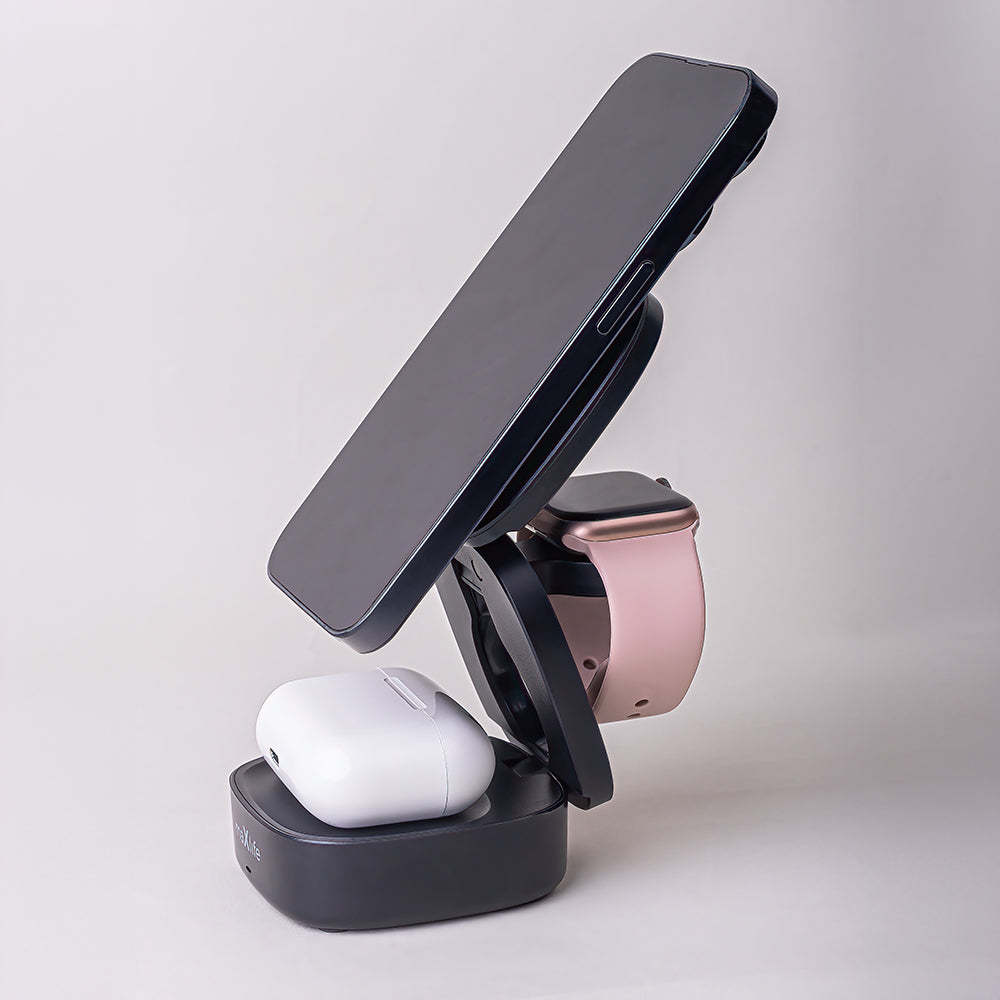 Bežični punjač MaXlife MXWC-06 3u1, 15W, 1.67A, Crni