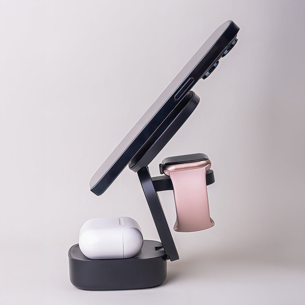 Bežični punjač MaXlife MXWC-06 3u1, 15W, 1.67A, Crni