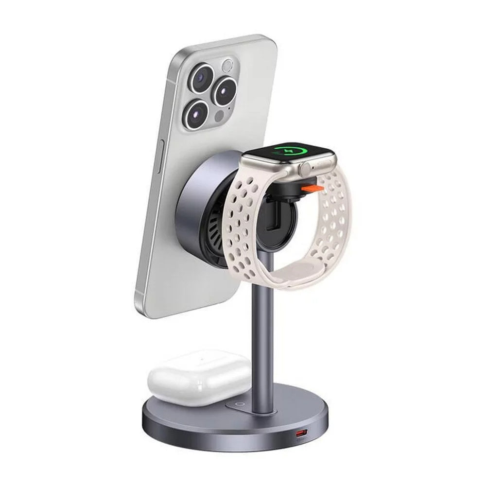 Bežični mrežni punjač McDodo CH-2460 Swan 3u1, 22.5W, 1.67A, Siva