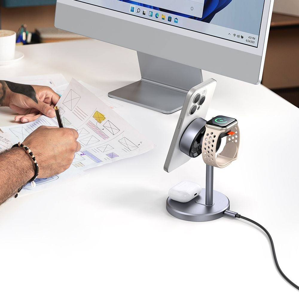 Bežični punjač McDodo CH-2462 Swan 3u1, 22.5W, 1.67A, Crni