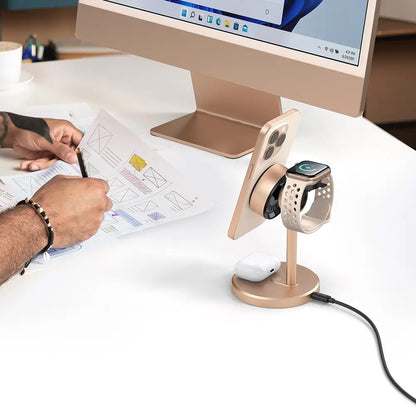 Bežični punjač McDodo CH-2463 Swan 3u1, 22.5W, 1.67A, Zlatni