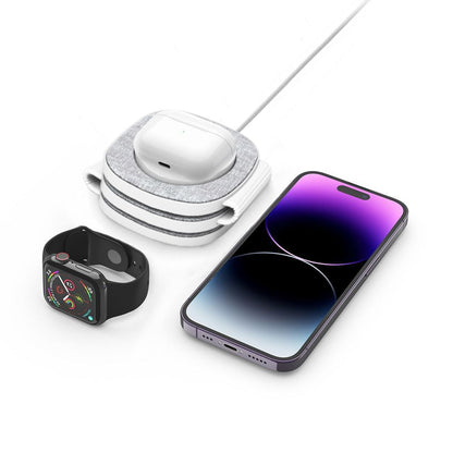 Bežični mrežni punjač Tech-Protect QI15W-A32 3u1, 15W, 1.67A, sivi