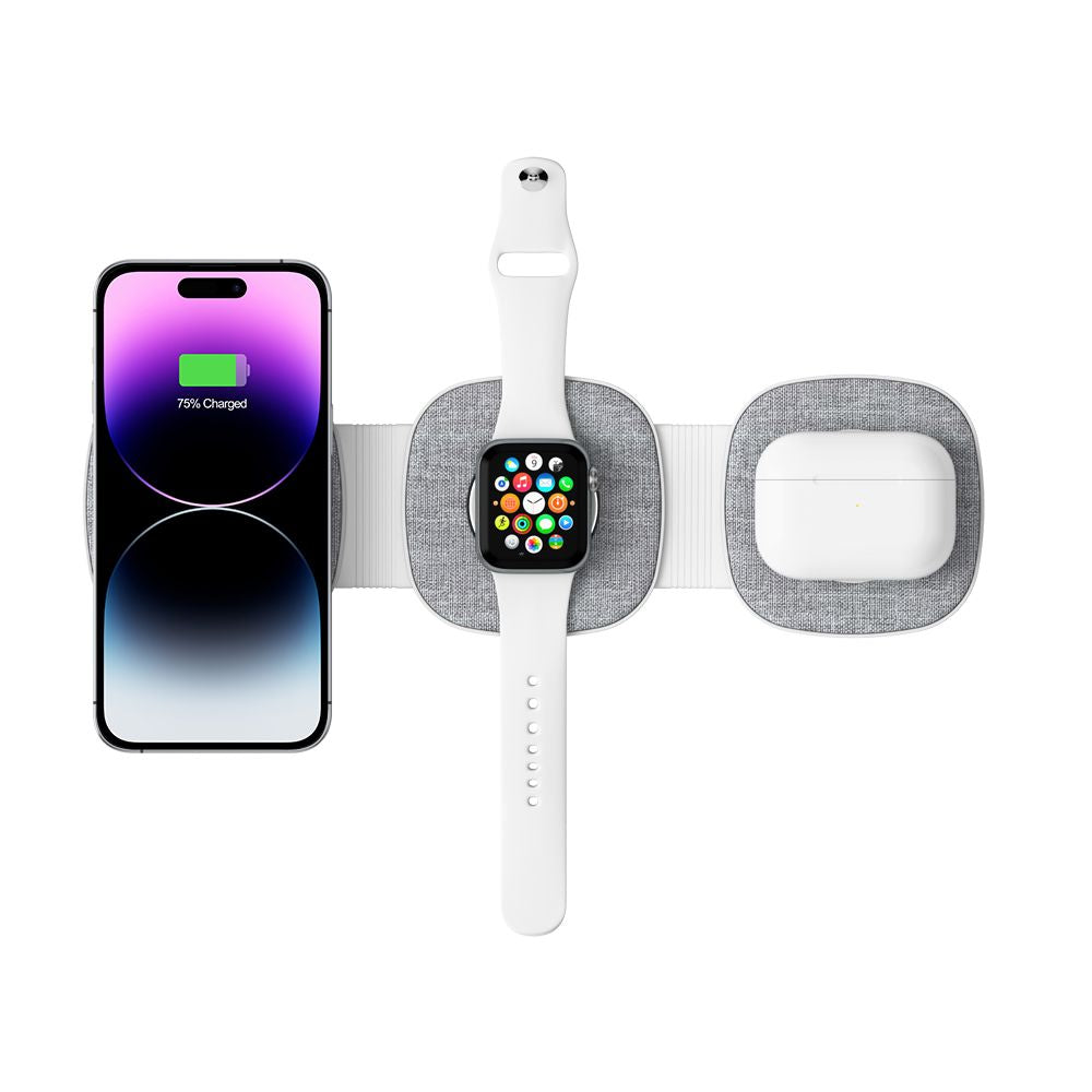 Bežični mrežni punjač Tech-Protect QI15W-A32 3u1, 15W, 1.67A, sivi