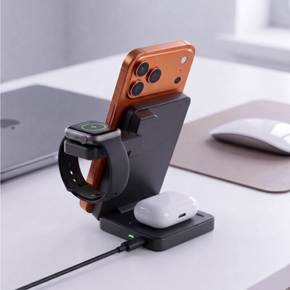 Bežični mrežni punjač Tech-Protect A56 3u1, 25W, Crni