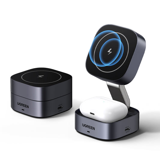 Bežični punjač UGREEN W526 3u1, 20W, 1.67A, 1 x USB-C, Crni