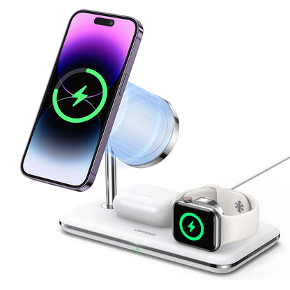 Bežični punjač UGREEN CD278 3u1, 25W, 1.67A, Bijeli