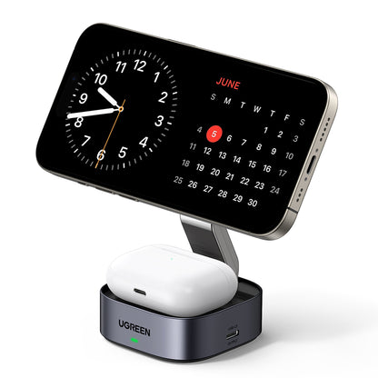 Bežični punjač UGREEN W526 3u1, 20W, 1.67A, 1 x USB-C, Crni