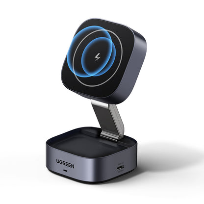 Bežični punjač UGREEN W526 3u1, 20W, 1.67A, 1 x USB-C, Crni