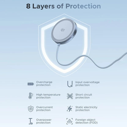 Bežični punjač UGREEN MagFlow, 25W, Plavi