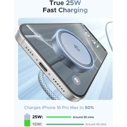 Bežični punjač UGREEN MagFlow, 25W, Plavi