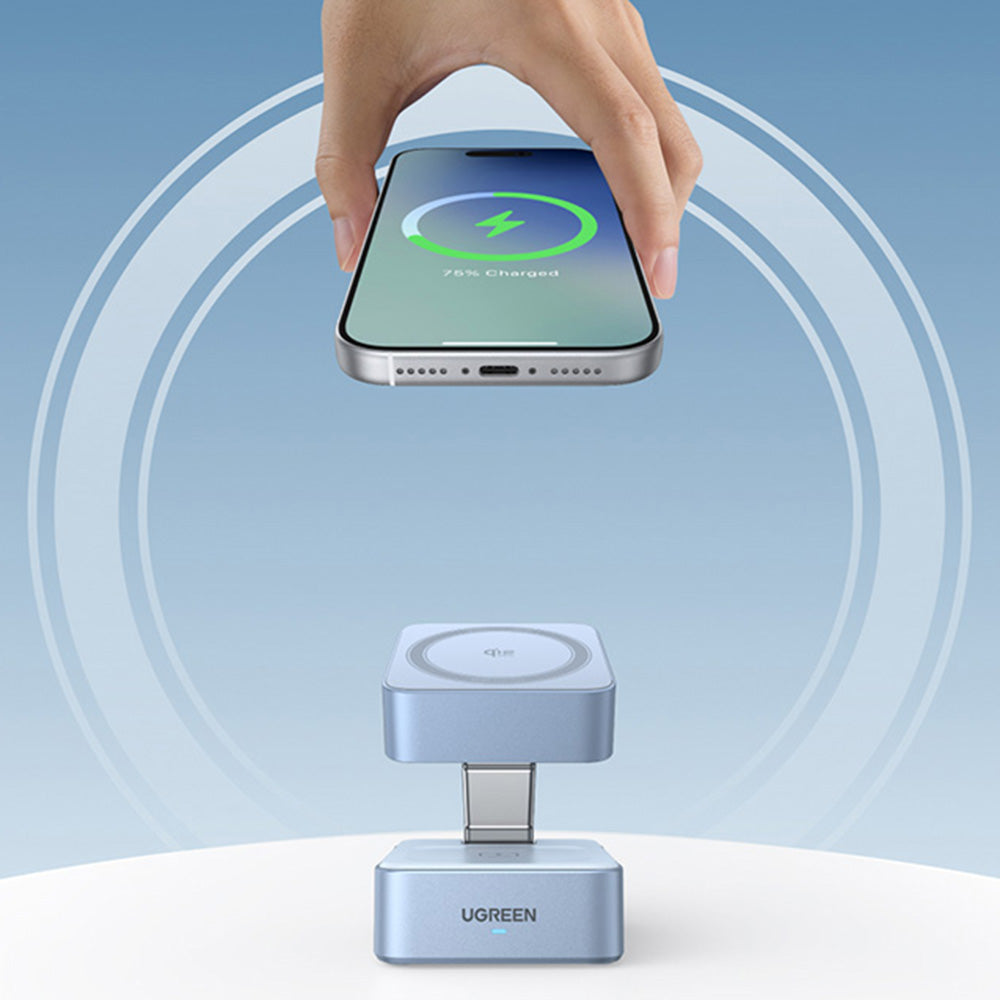 Bežični punjač UGREEN W752 2u1, 35W, 3A, 1 x USB-C, Plavi