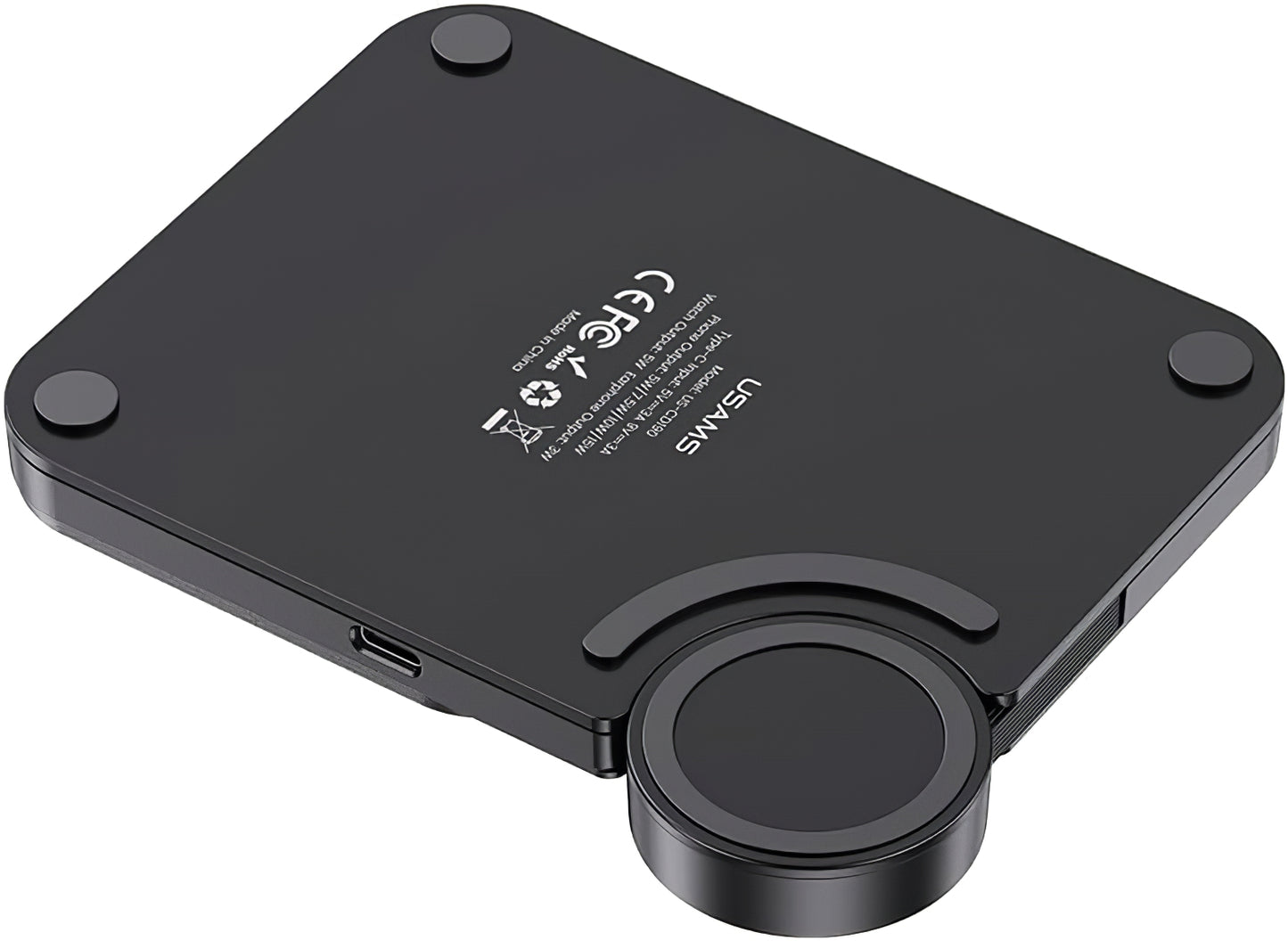 Bežični punjač Usams US-CD190, 15W, 1.67A, Crni