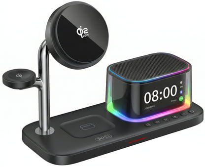 Bežični mrežni punjač s Bluetooth zvučnikom XO Design CX045 5in1, 25W, Crni