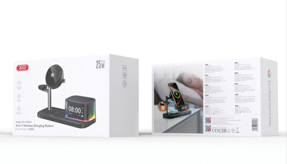 Bežični mrežni punjač s Bluetooth zvučnikom XO Design CX045 5in1, 25W, Crni
