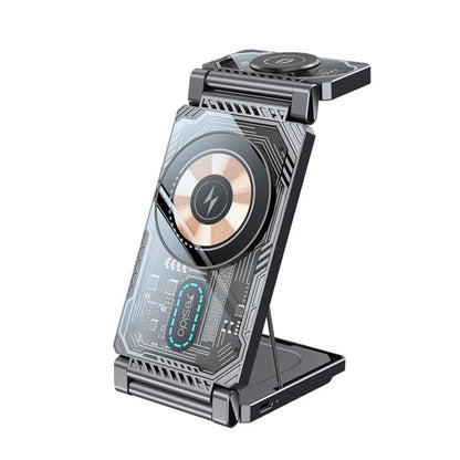 Bežični punjač Yesido DS25 3u1, 15W, 1.67A, Crni