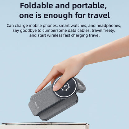 Bežični punjač Yesido DS26 3u1, 15W, 1.67A, Sivi