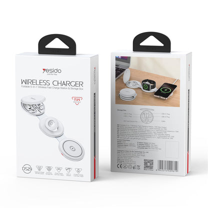 Bežični punjač Yesido DS29 5u1, 15W, 1.67A, Bijeli