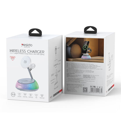 Bežični punjač Yesido DS31 3u1, 15W, 1.67A, Bijeli