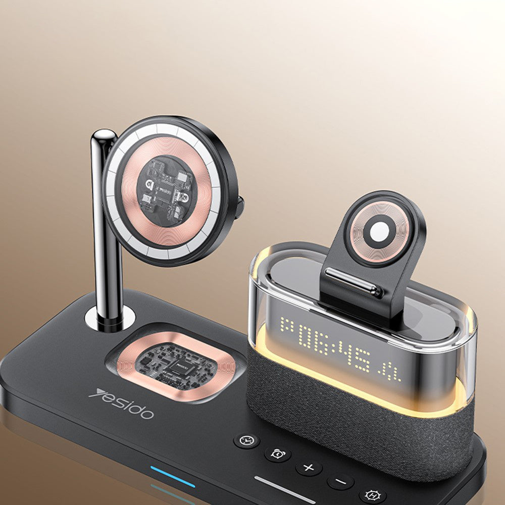 Bežični punjač Yesido DS37 Display 3in1, 25W, 1.67A, Crni