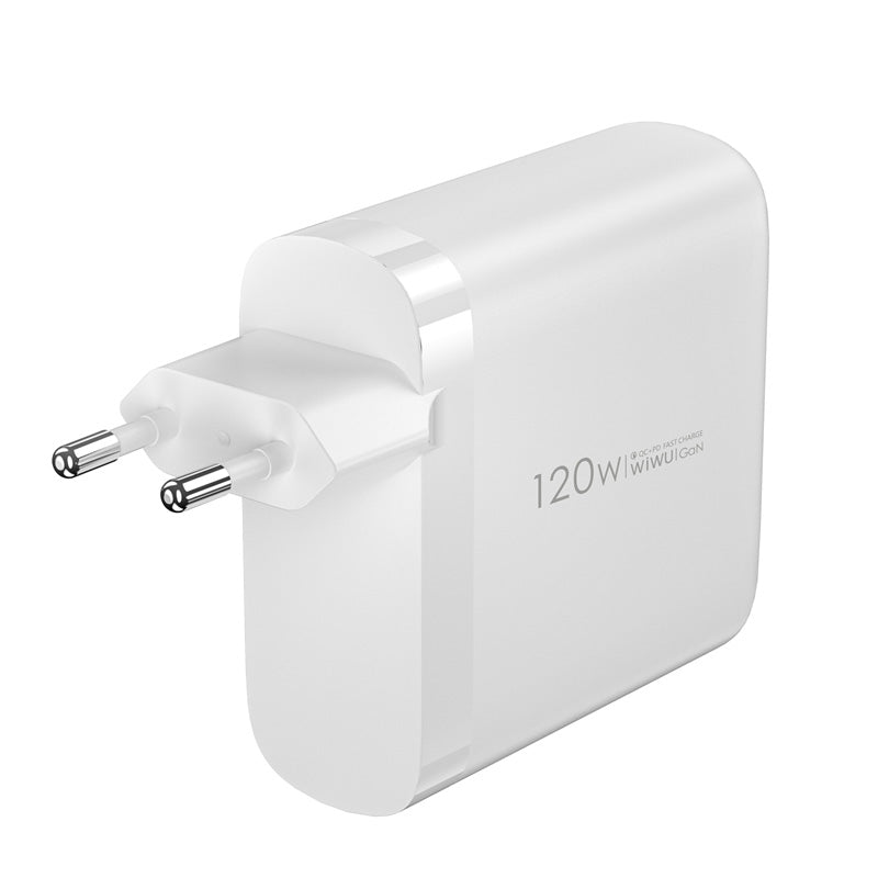 Punjač za mrežu WiWu Wi-U020, 120W, 3A, 1 x USB-A - 3 x USB-C, Bijeli