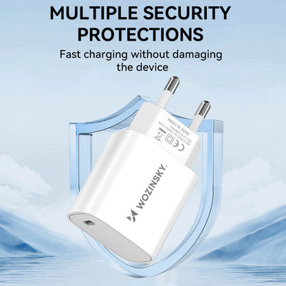 Mrežni punjač WZK WGWCCW, 20W, 3A, 1 x USB-C, Bijela